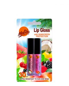 Malibu Lip Gloss Coconut & Strawberry SPF30, 2 stk